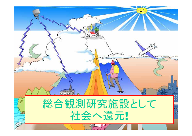 富士山における総合極地研究観測教育施設として、利用の促進と社会への成果還元！